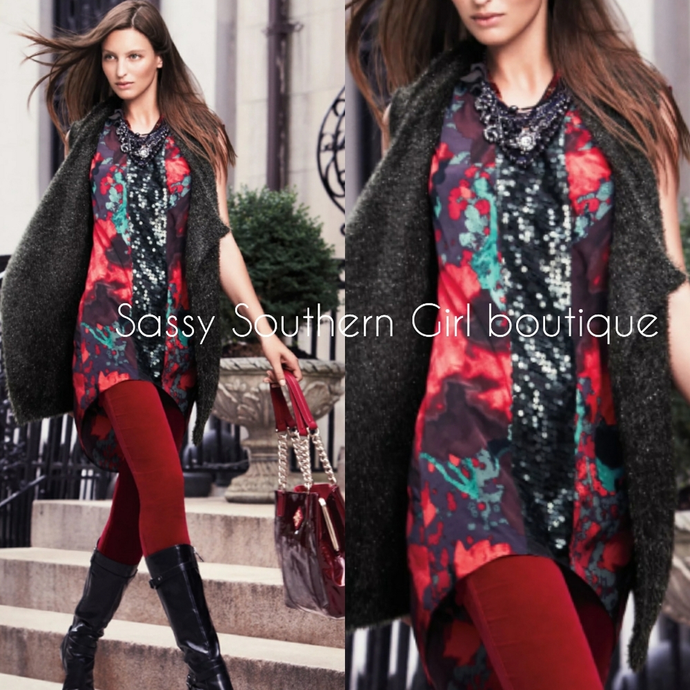 🆕⭐Vera Wang red watercolor dress